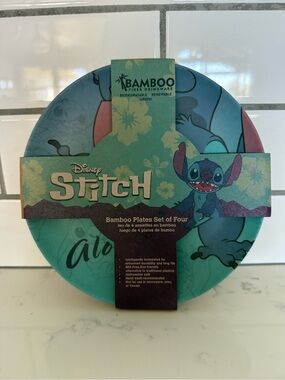 Brand New Disney Stitch Bamboo Plates Set of Four by Bioworld